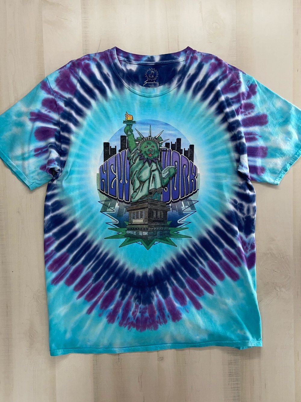 1992 print graphic tee T-shirt Grateful Dead New York Sundog coast to coast - Picture 2 of 8